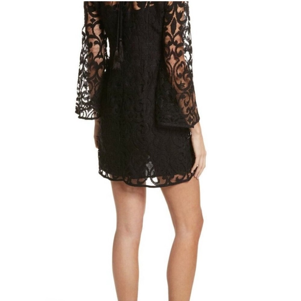 Free People Black Lace Mini Dress with Starburst Details - Picture 2 of 15